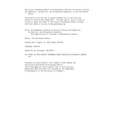 خرید و دانلود نسخه کامل کتاب An Elementary Treatise on Fourier’s Series and Spherical, Cylindrical, and Ellipsoidal Harmonics, With Applications to Problems in Mathematical Physics