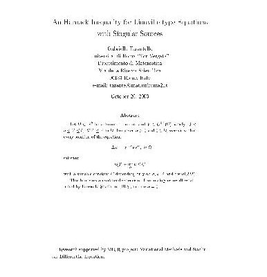 خرید و دانلود نسخه کامل کتاب An Harnak inequality for Liouville-type equations with singular sources