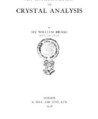 خرید و دانلود نسخه کامل کتاب An introduction to crystal analysis