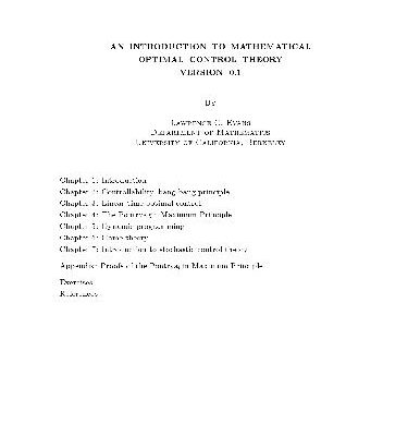 خرید و دانلود نسخه کامل کتاب An Introduction To Mathematical Optimal Control Theory (lecture notes) (Version 0.1)