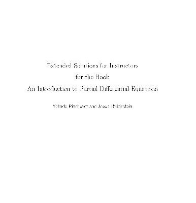 خرید و دانلود نسخه کامل کتاب An introduction to partial differential equations. Extended solutions for instructors