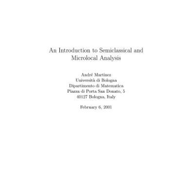 خرید و دانلود نسخه کامل کتاب An introduction to semiclassical and microlocal analysis