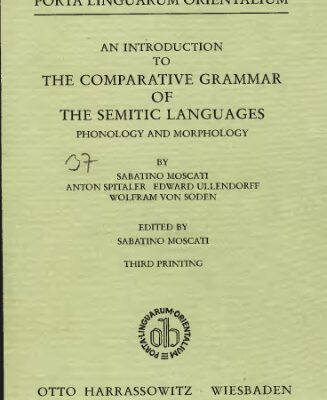 خرید و دانلود نسخه کامل کتاب An Introduction to the Comparative Grammar of the Semitic Languages: Phonology and Morphology (Porta Linguarum Orientalium)