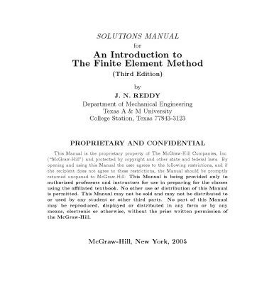 خرید و دانلود نسخه کامل کتاب An Introduction to The Finite Element Method[Solutions]