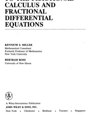 خرید و دانلود نسخه کامل کتاب An introduction to the fractional calculus and fractional differential equations