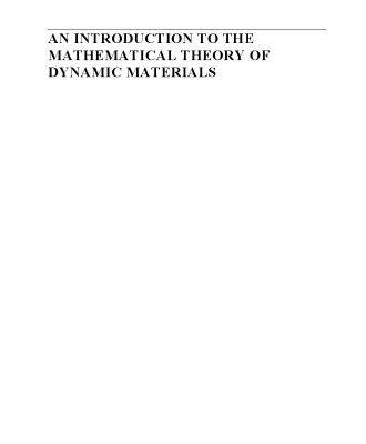 خرید و دانلود نسخه کامل کتاب An Introduction to the Mathematical Theory of Dynamic Materials