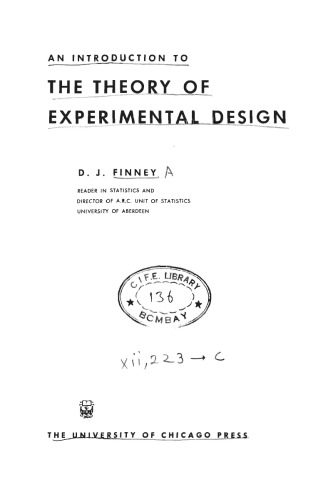 خرید و دانلود نسخه کامل کتاب An Introduction To The Theory Of Experimental Design_68b1fba53d83f.jpeg خرید و دانلود نسخه کامل کتاب An Introduction To The Theory Of Experimental Design