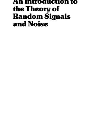 خرید و دانلود نسخه کامل کتاب An introduction to the theory of random signals and noise