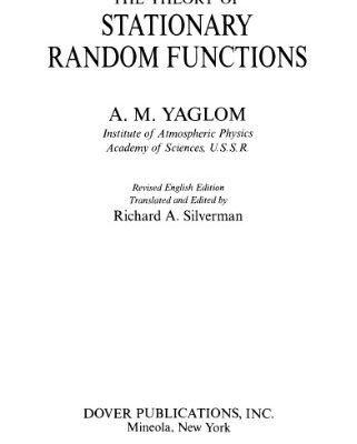 خرید و دانلود نسخه کامل کتاب An introduction to the theory of stationary random functions