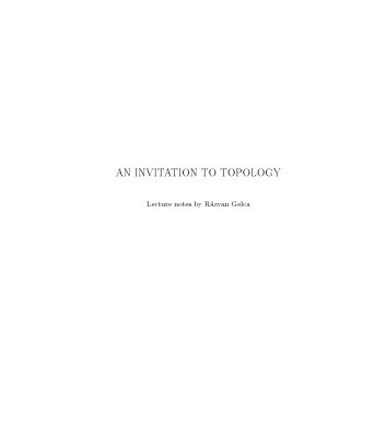خرید و دانلود نسخه کامل کتاب An invitation to topology [lecture notes]