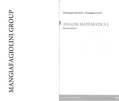 خرید و دانلود نسخه کامل کتاب Analisi matematica 1