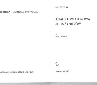 خرید و دانلود نسخه کامل کتاب Analiza wektorowa dla inżynierów