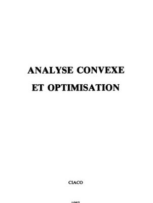 خرید و دانلود نسخه کامل کتاب Analyse convexe et optimisation