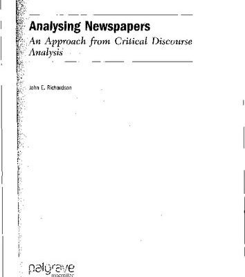 خرید و دانلود نسخه کامل کتاب Analysing Newspapers: An Approach From Critical Discourse Analysis