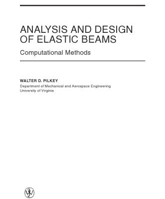 خرید و دانلود نسخه کامل کتاب Analysis and Design of Elastic Beams: Computational Methods