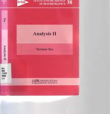خرید و دانلود نسخه کامل کتاب Analysis II (Texts and Readings in Mathematics)