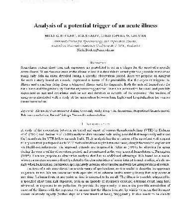 خرید و دانلود نسخه کامل کتاب Analysis of a potential trigger of an acute illness