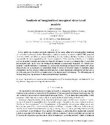 خرید و دانلود نسخه کامل کتاب Analysis of longitudinal marginal structural models