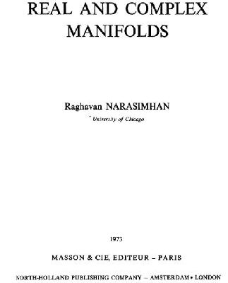خرید و دانلود نسخه کامل کتاب Analysis on real and complex manifolds