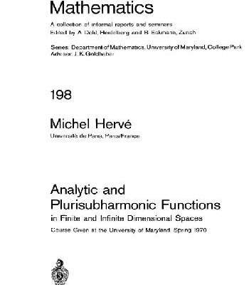 خرید و دانلود نسخه کامل کتاب Analytic and Plurisubharmonic Functions in Finite and Infinite Dimensional Spaces
