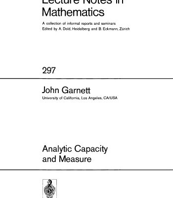 خرید و دانلود نسخه کامل کتاب Analytic capacity and measure