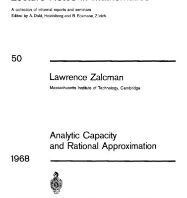 خرید و دانلود نسخه کامل کتاب Analytic Capacity and Rational Approximation