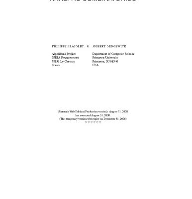 خرید و دانلود نسخه کامل کتاب Analytic Combinatorics