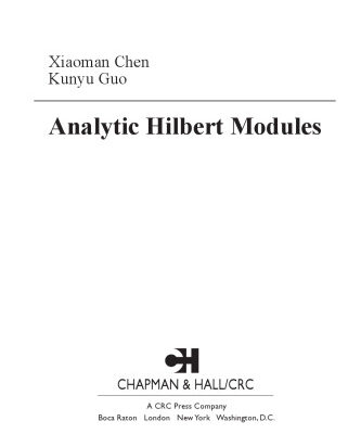 خرید و دانلود نسخه کامل کتاب Analytic Hilbert modules
