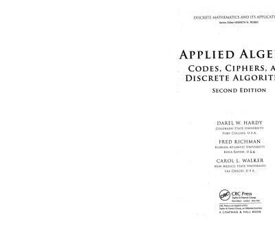 خرید و دانلود نسخه کامل کتاب Applied Algebra: Codes, Ciphers and Discrete Algorithms