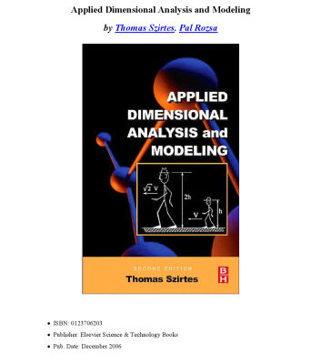 خرید و دانلود نسخه کامل کتاب Applied Dimensional Analysis and Modeling