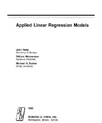 خرید و دانلود نسخه کامل کتاب Applied linear regression models