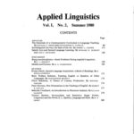خرید و دانلود نسخه کامل کتاب Applied Linguistics Volume 1, No.2, 1980
