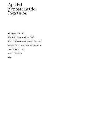 خرید و دانلود نسخه کامل کتاب Applied Nonparametric Regression