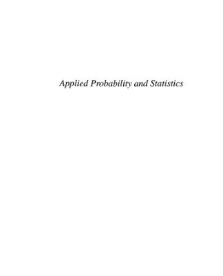 خرید و دانلود نسخه کامل کتاب Applied Probability and Statistics