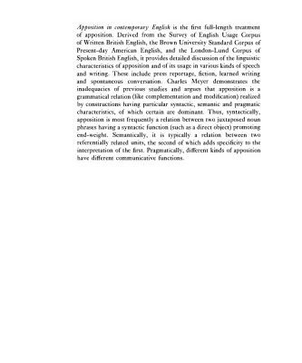 خرید و دانلود نسخه کامل کتاب Apposition in Contemporary English (Studies in English Language)