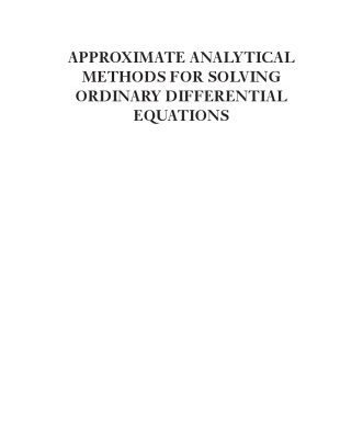 خرید و دانلود نسخه کامل کتاب Approximate Analytical Methods for Solving Ordinary Differential Equations