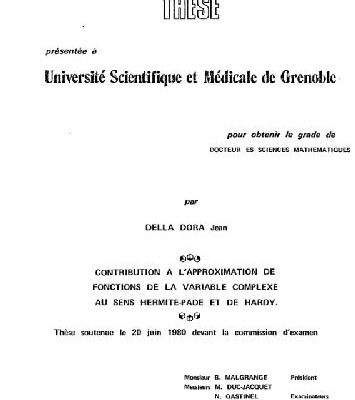 خرید و دانلود نسخه کامل کتاب Approximation de fonctions complexe au sens Hermite-Pade et Hardy