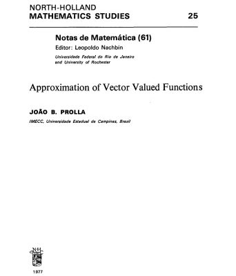 خرید و دانلود نسخه کامل کتاب Approximation of Vector Valued Functions