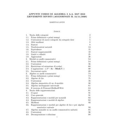 خرید و دانلود نسخه کامل کتاب Appunti corso di algebra 3, A.A. 2017-2018