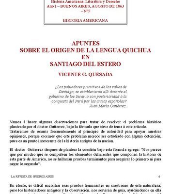 خرید و دانلود نسخه کامل کتاب Apuntes sobre el origen de la lengua quichua en Santiago del Estero [1863]