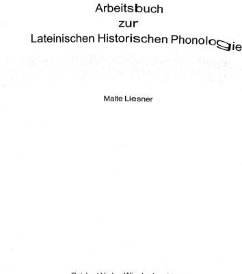 خرید و دانلود نسخه کامل کتاب Arbeitsbuch zur Lateinischen Historischen Phonologie