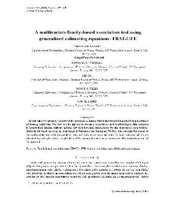 خرید و دانلود نسخه کامل کتاب [Article] A multivariate family-based association test using generalized estimating equations FBAT-GEE
