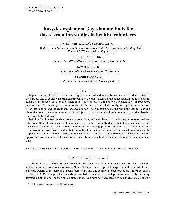 خرید و دانلود نسخه کامل کتاب [Article] Easy-to-implement Bayesian methods for dose-escalation studies in healthy volunteers