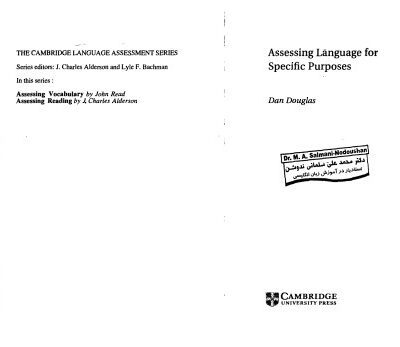 خرید و دانلود نسخه کامل کتاب Assessing Languages for Specific Purposes (Cambridge Language Assessment)