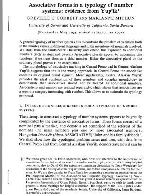 خرید و دانلود نسخه کامل کتاب Associative forms in a typology of number systems: evidence from Yup’ik
