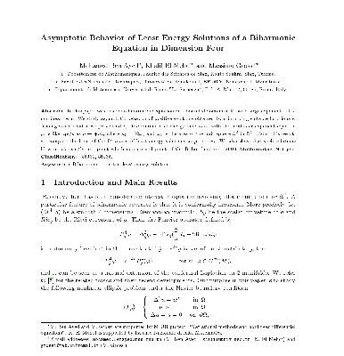 خرید و دانلود نسخه کامل کتاب Asymptotic behavior of least energy solutions of a biharmonic equation in dimension four