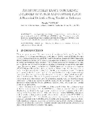 خرید و دانلود نسخه کامل کتاب Asymtotically exact confidence intervals of CUSUM and CUSUMSQ tests: A Numerical Derivation Using Simulation Technique