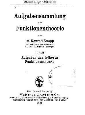 خرید و دانلود نسخه کامل کتاب Aufgabensammlung zur Funktionentheorie. 2. Aufgaben zur höheren Funktionentheorie
