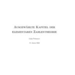 خرید و دانلود نسخه کامل کتاب Ausgewählte Kapitel der elementaren Zahlentheorie