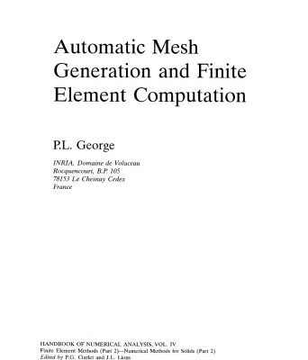 خرید و دانلود نسخه کامل کتاب Automatic Mesh Generation and Finite Element Computation